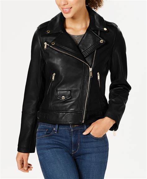 michael michael kors faux leather moto jacket